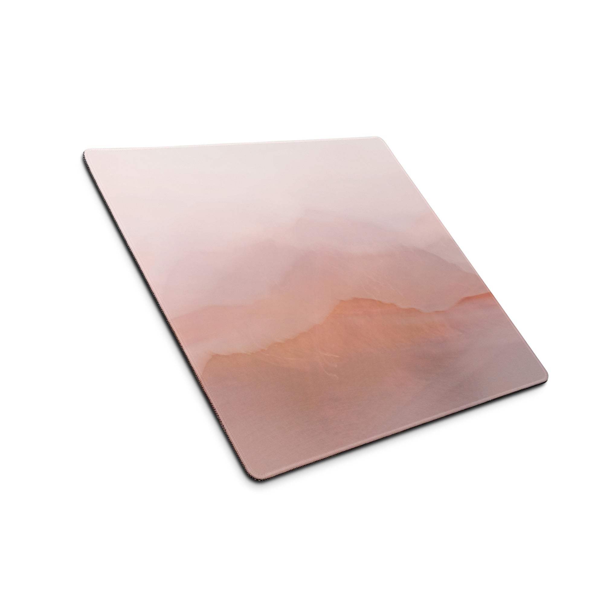 Pastel pink mountain landscape large gaming mouse pad with non-slip surface