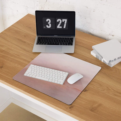 Pastel pink mountain landscape large gaming mouse pad with non-slip surface