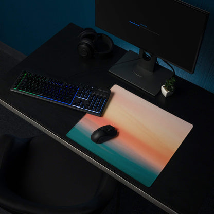 Premium sunset gradient large gaming mouse pad with non-slip base