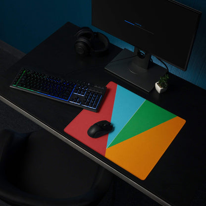 Vibrant abstract geometric color block large premium gaming mouse pad