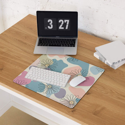 Pastel floral daisy mousepad in soft blue pink lavender hues