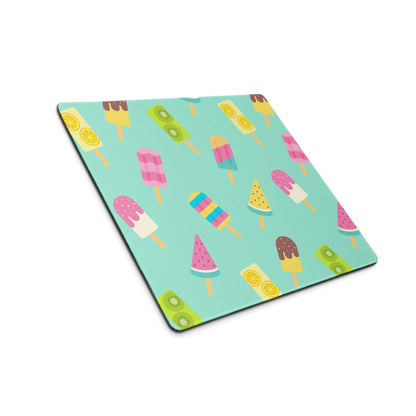 Playful mint green ice cream pattern large gaming mouse pad