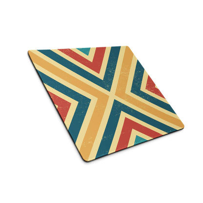 Retro geometric chevron mouse pad large size with non-slip base