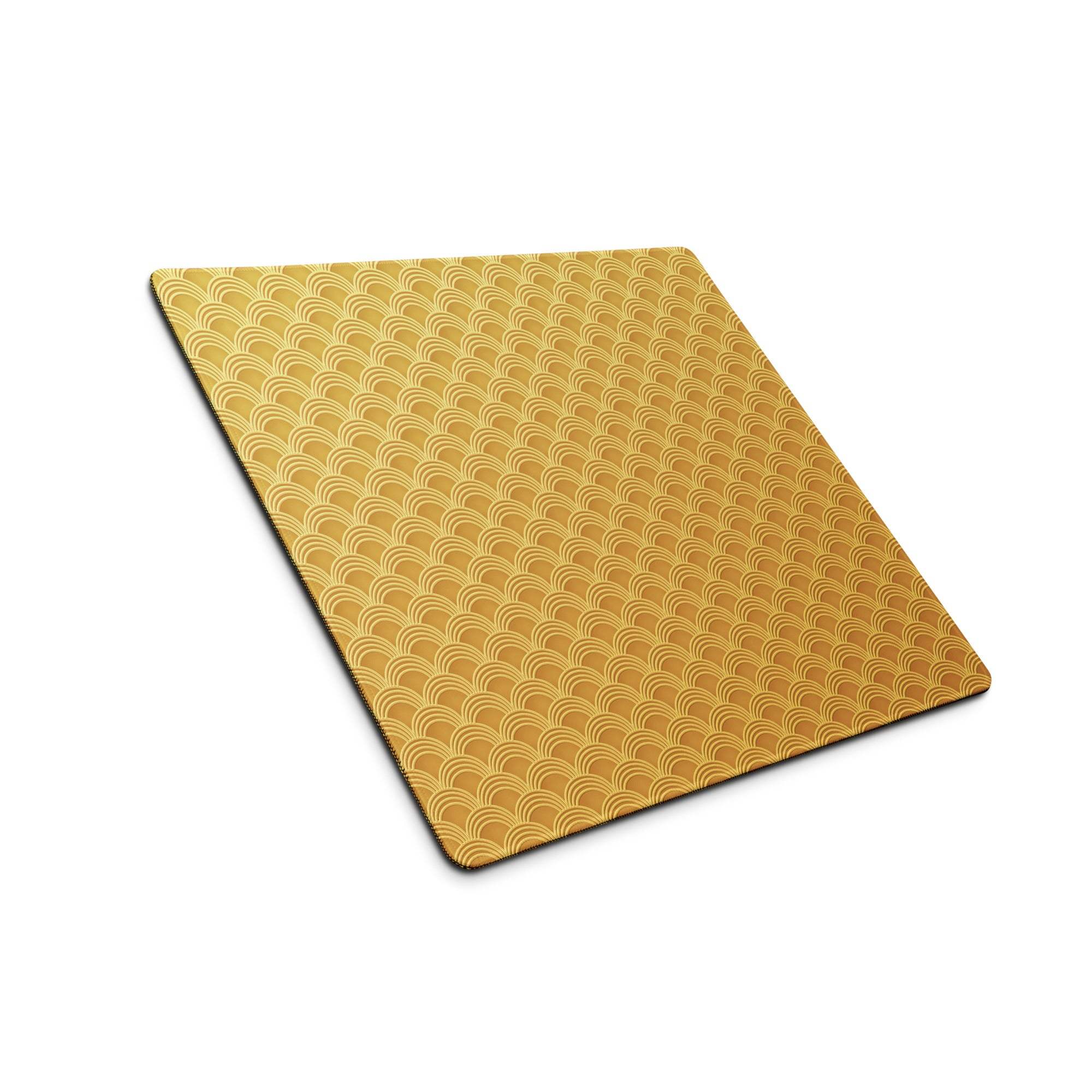Elegant gold scallop wave pattern gaming mouse pad, large non-slip base
