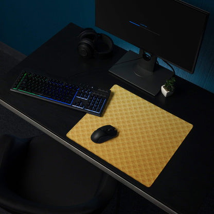Elegant gold scallop pattern gaming mouse pad with non-slip base