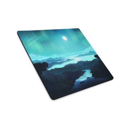 Epic Aurora Landscape gaming mouse pad with aurora borealis and mountains