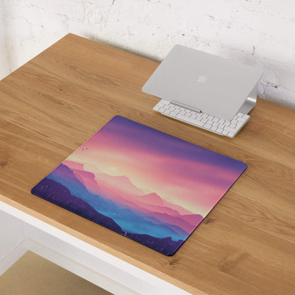 Dreamy Mountain Landscape Sunset Hues gaming mouse pad with gradient design