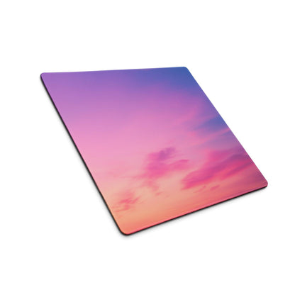 Dreamy Gradient square gaming mousepad with pink-purple-blue sky and orange hues