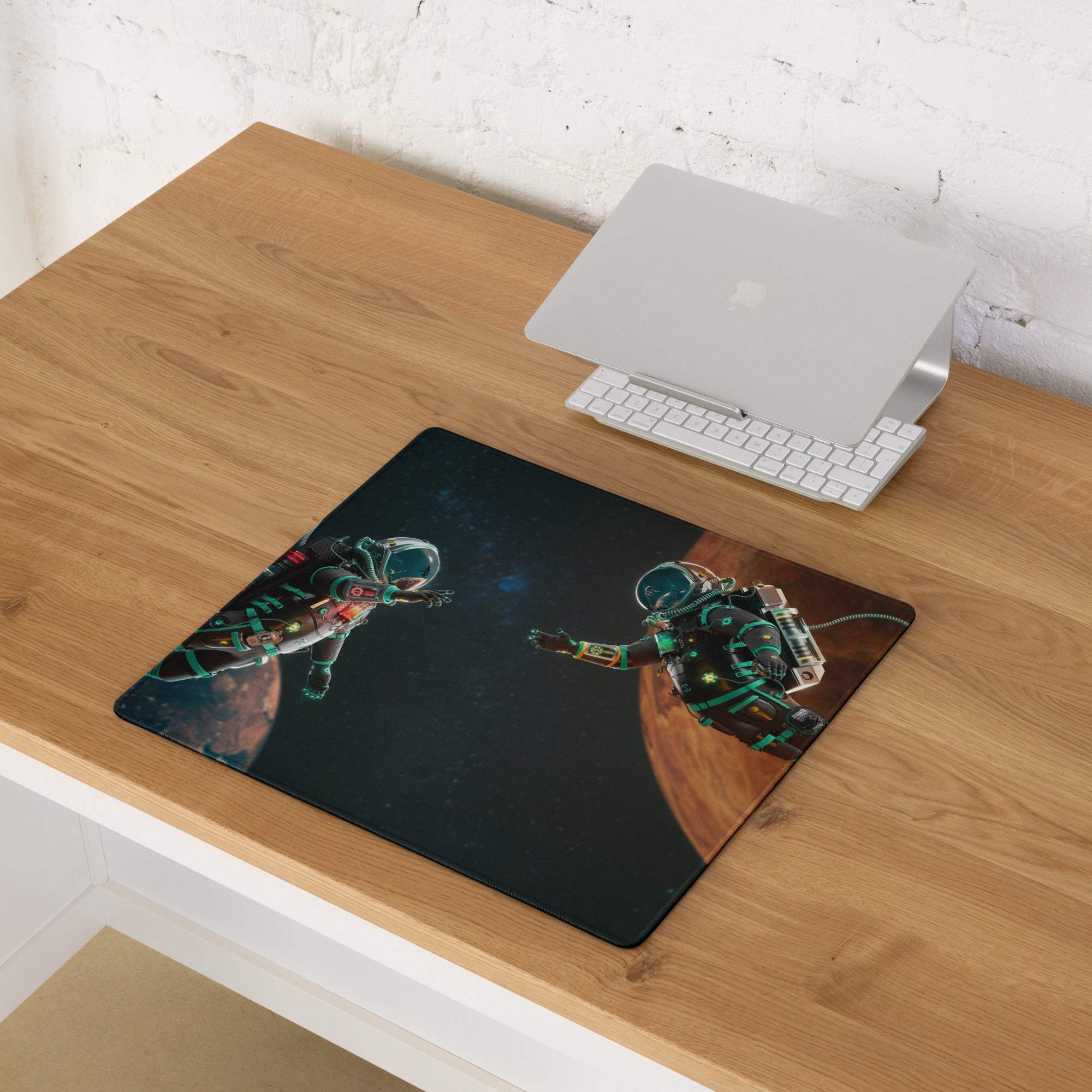 Space Astronaut Adventure large gaming mouse pad with astronauts and planets