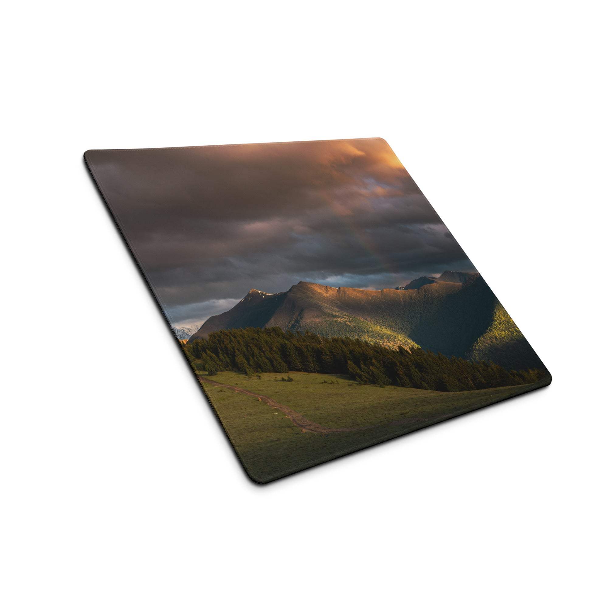 Epic Landscape Mountain Scene golden sunset gaming mouse pad