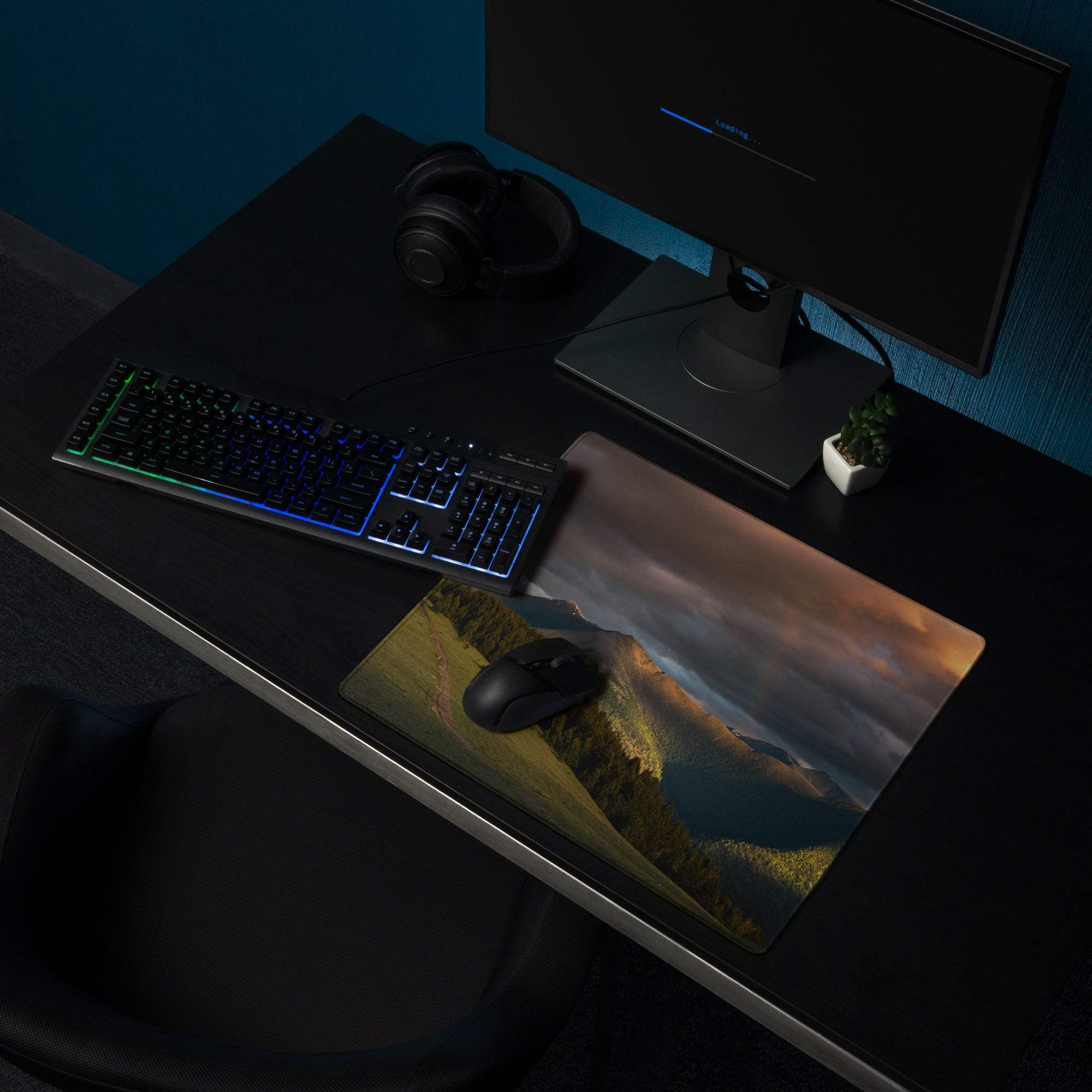 Epic Landscape Mountain Golden Sunset Gaming Mouse Pad