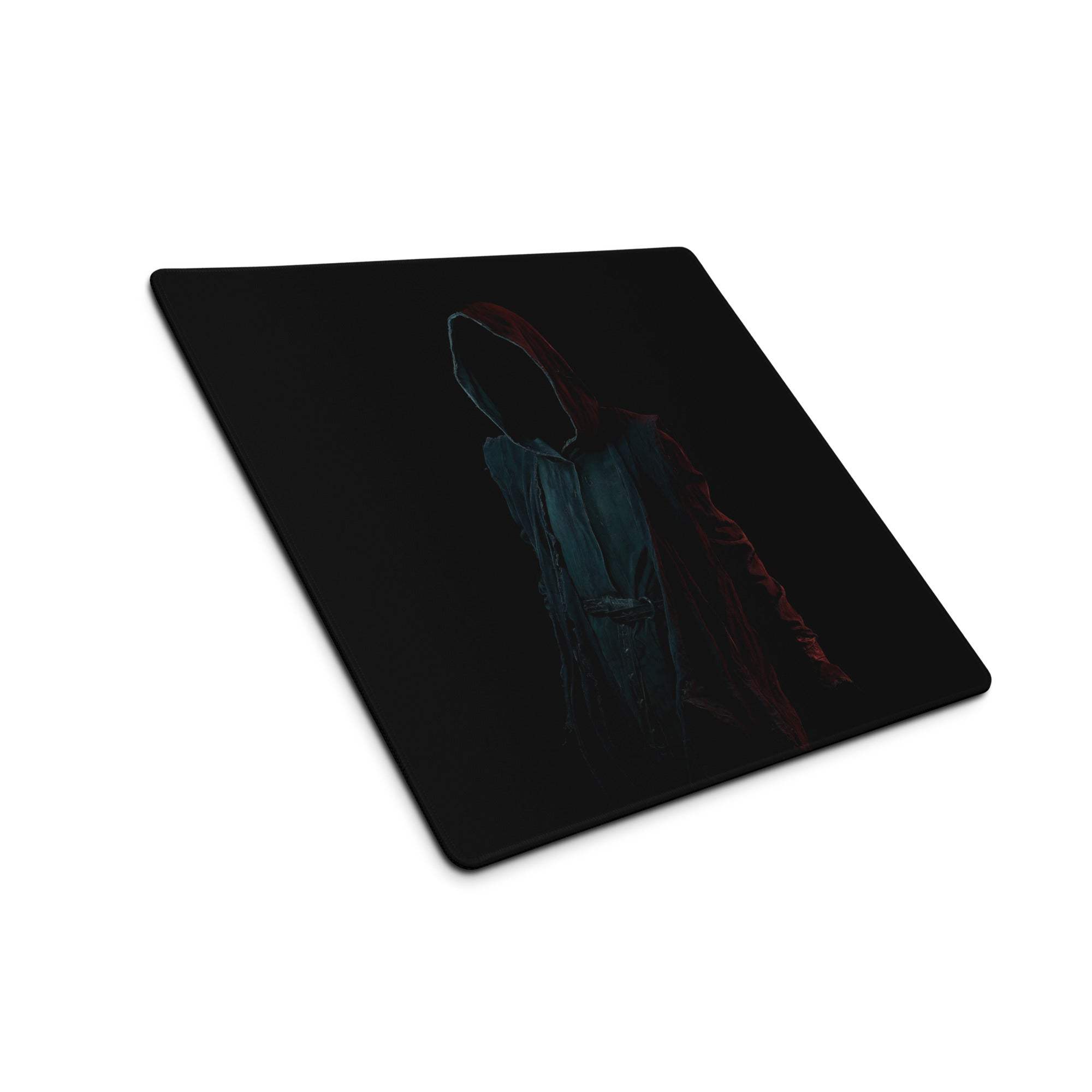 Epic Dark Neon Hooded Figure large gaming mouse pad with non-slip base