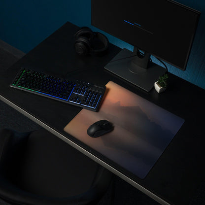 Sunset Mountain Landscape large gaming mousepad with gradient design