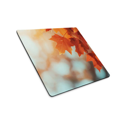 Autumn Leaves Maple Leaf Gaming Mouse Pad, Vibrant Orange Red Design