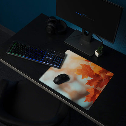 Autumn leaves maple leaf orange gaming mouse pad with non-slip base