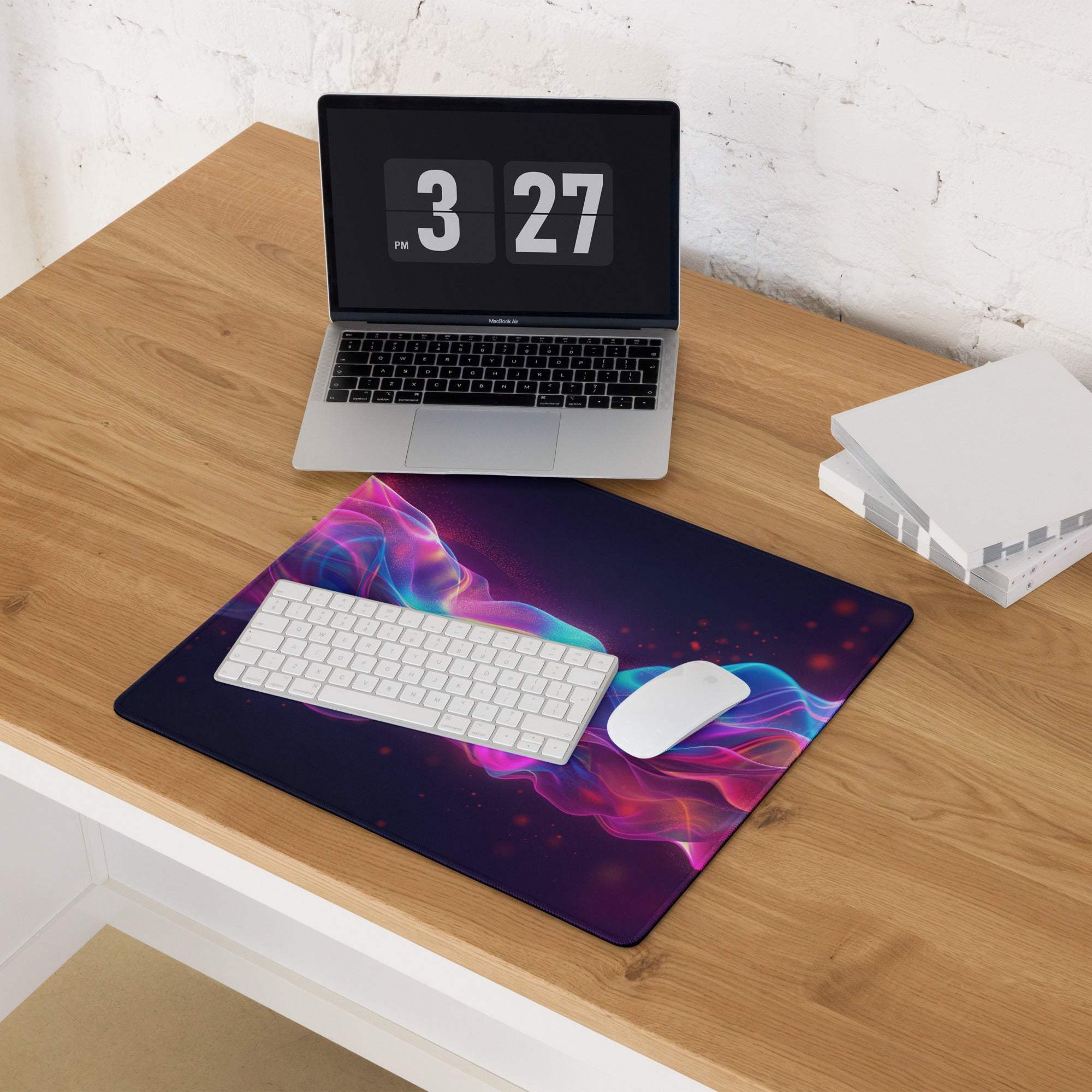 Vibrant cosmic nebula extra large gaming mouse pad with non-slip backing
