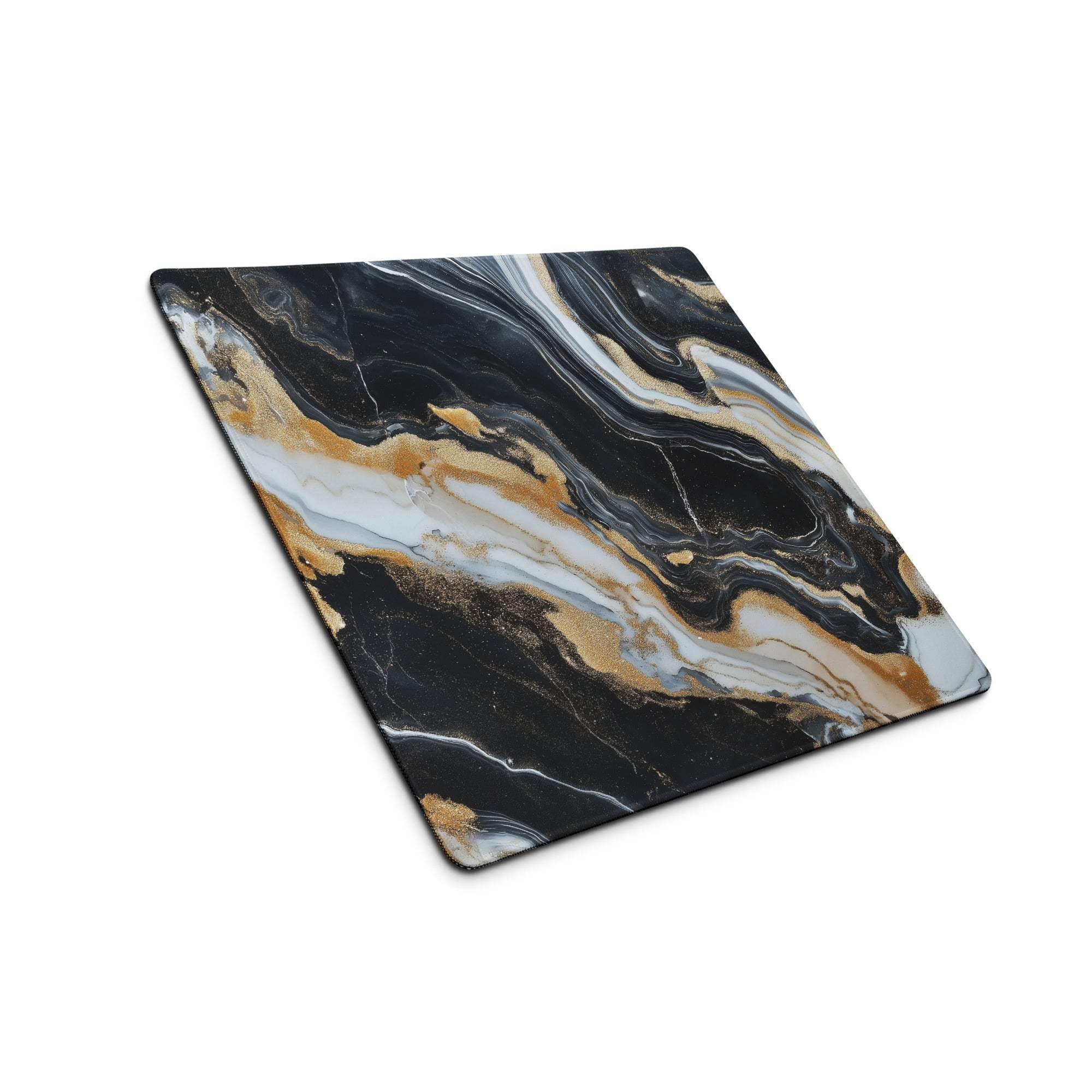 Lux Marble Style black white gold marble gaming mouse pad