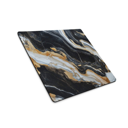 Lux Marble Style black white gold marble gaming mouse pad