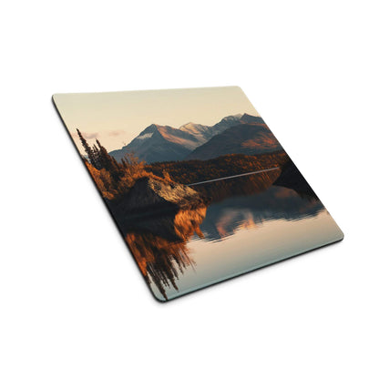Large Autumn Mountain Lake Gaming Mouse Pad with Non-Slip Base
