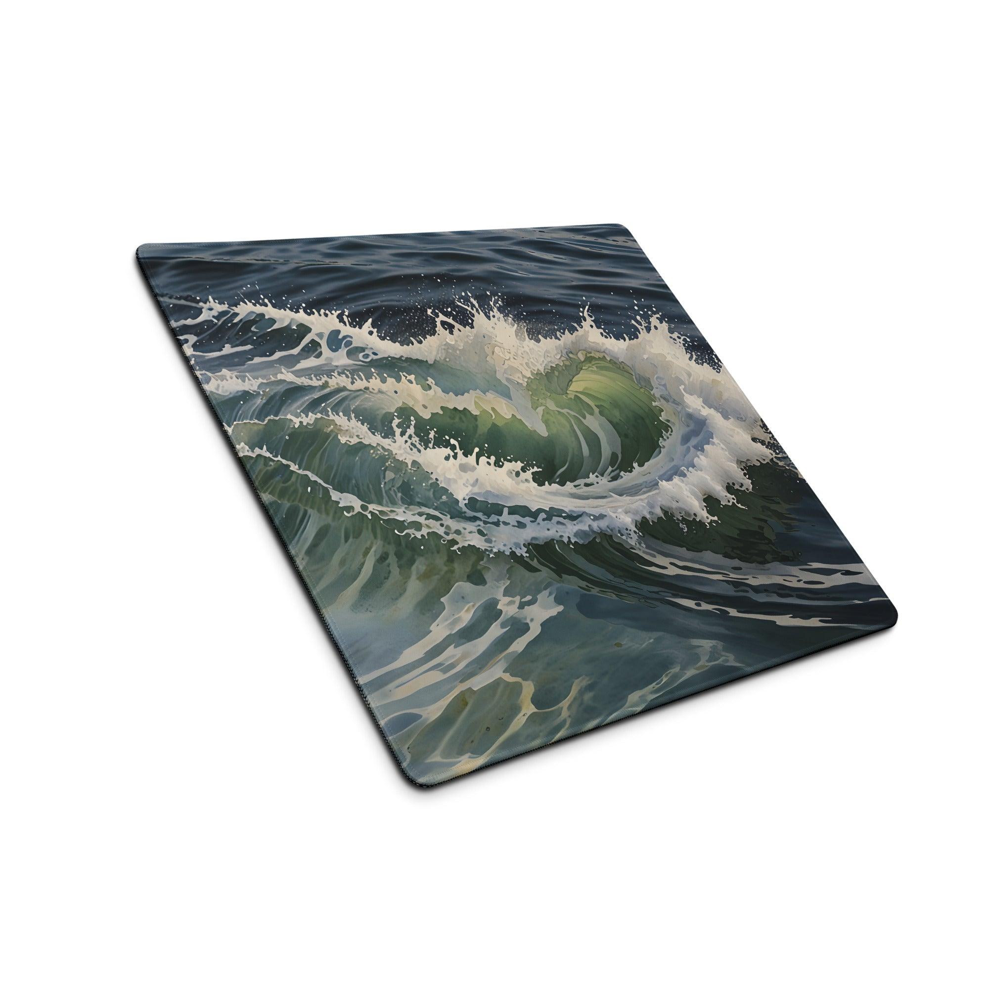 Dynamic ocean wave gaming mouse pad with non-slip surface