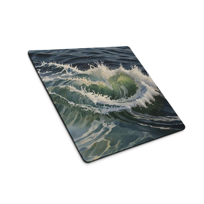 Dynamic ocean wave gaming mouse pad with non-slip surface
