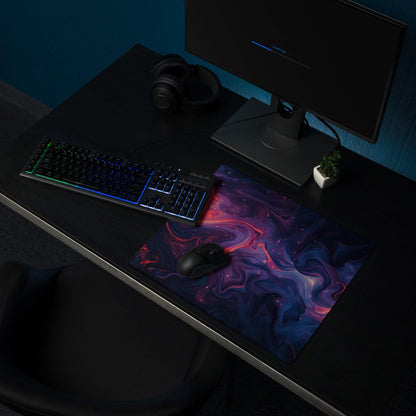 Vibrant nebula gaming mouse pad large size with non-slip base