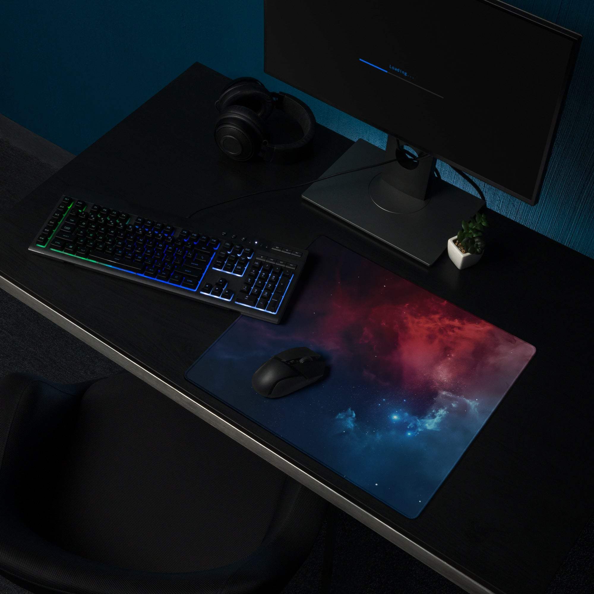 Cosmic Nebula gaming mouse pad with vibrant nebula design and non-slip base