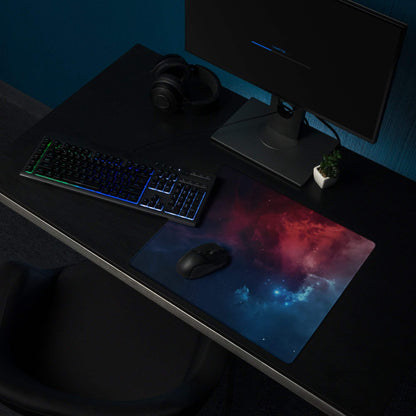 Cosmic Nebula gaming mouse pad with vibrant nebula design and non-slip base
