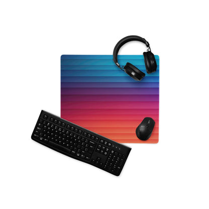 Professional gradient rainbow gaming mouse pad with blue-to-purple-to-red stripes