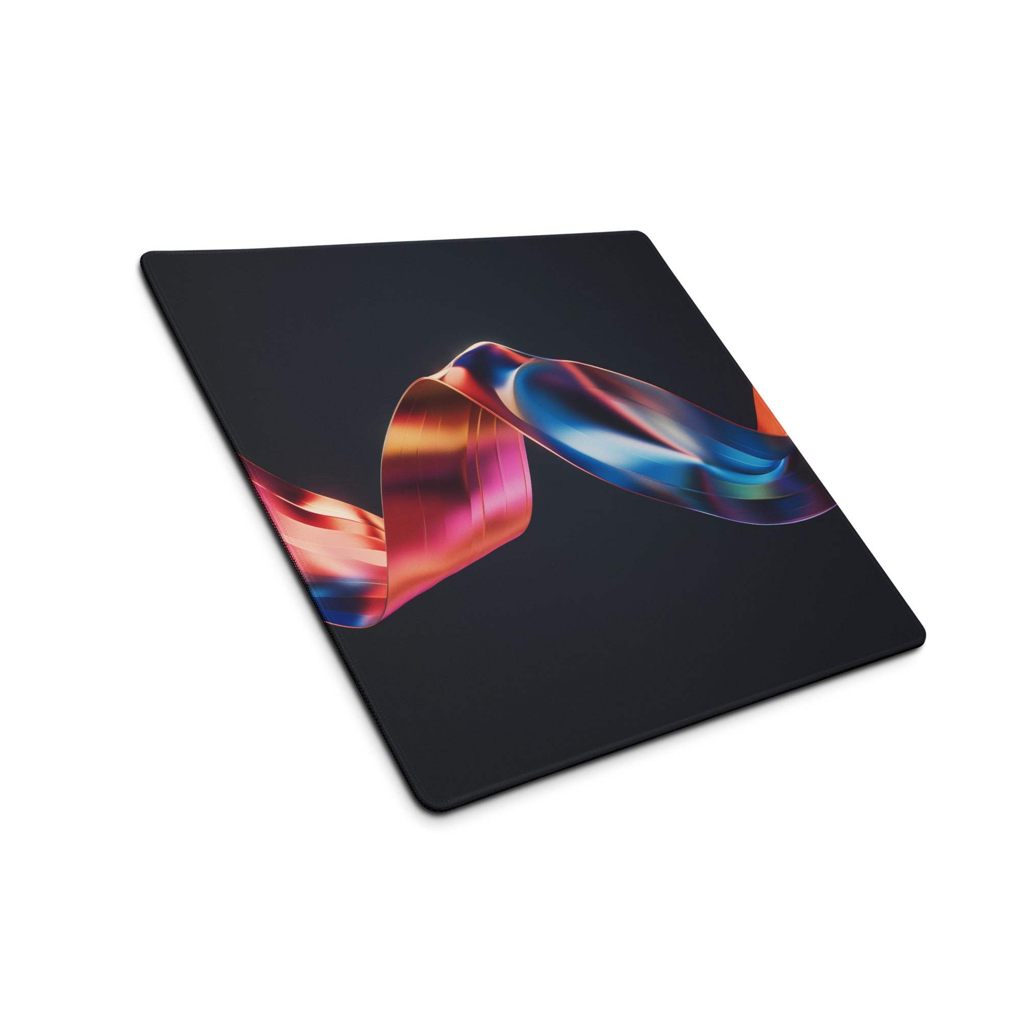 Premium dark colorful ribbon gaming mouse pad with non-slip base