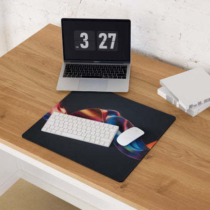 Premium dark colorful ribbon gaming mouse pad with vibrant swirls
