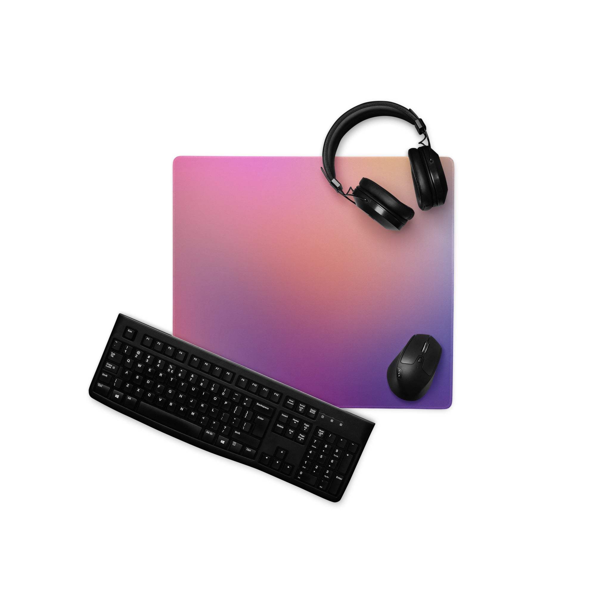 Premium large gradient sunset gaming mouse pad pink to purple smooth surface