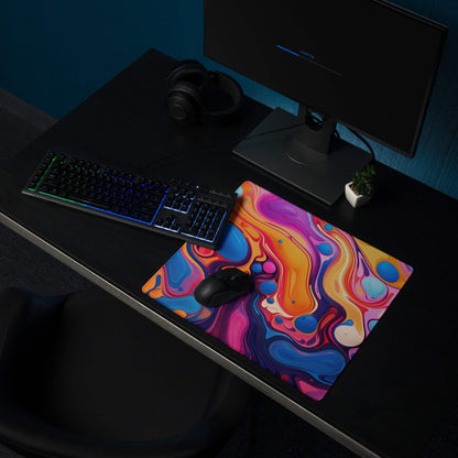 Vibrant abstract swirl gaming mouse pad large non-slip base for Dota CSGO