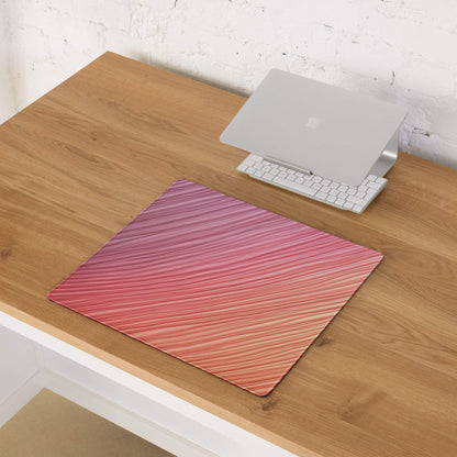 Lux gradient pink gaming mouse pad with wavy texture and non-slip backing