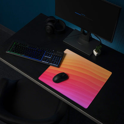 Vibrant sunset gradient large gaming mouse pad with non-slip bottom