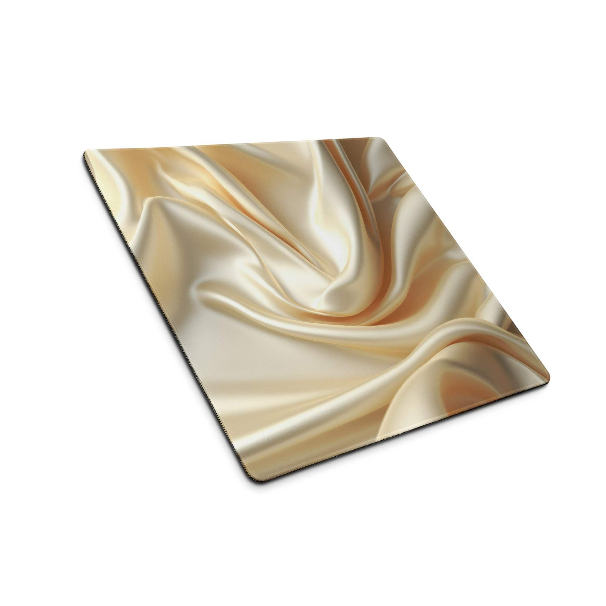 Elegant cream satin gold gaming mouse pad large with non-slip backing