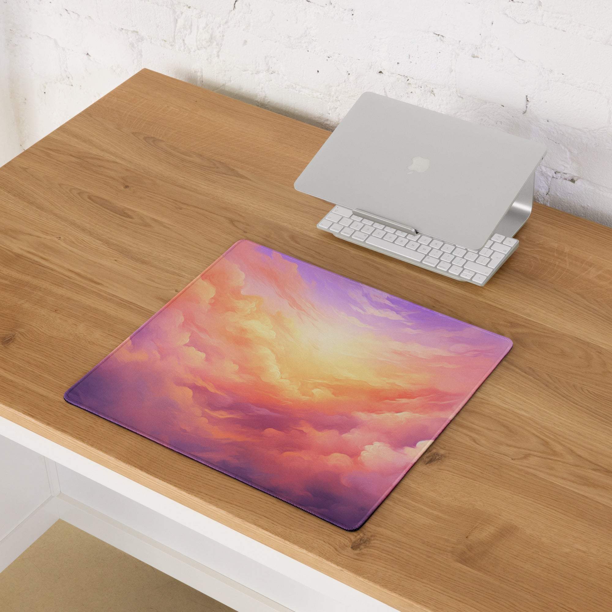 Dreamy Sunrise Cloudscape ultra large pastel gaming mouse pad