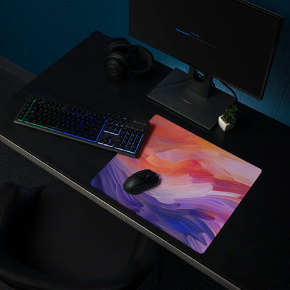 Vibrant abstract swirl gradient gaming mouse pad for Dota CSGO pros, non-slip base