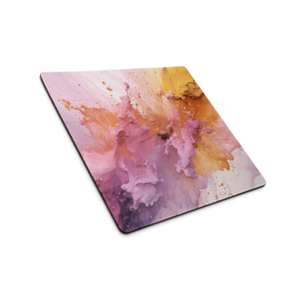 Premium abstract pink purple orange large gaming mouse pad with non-slip base