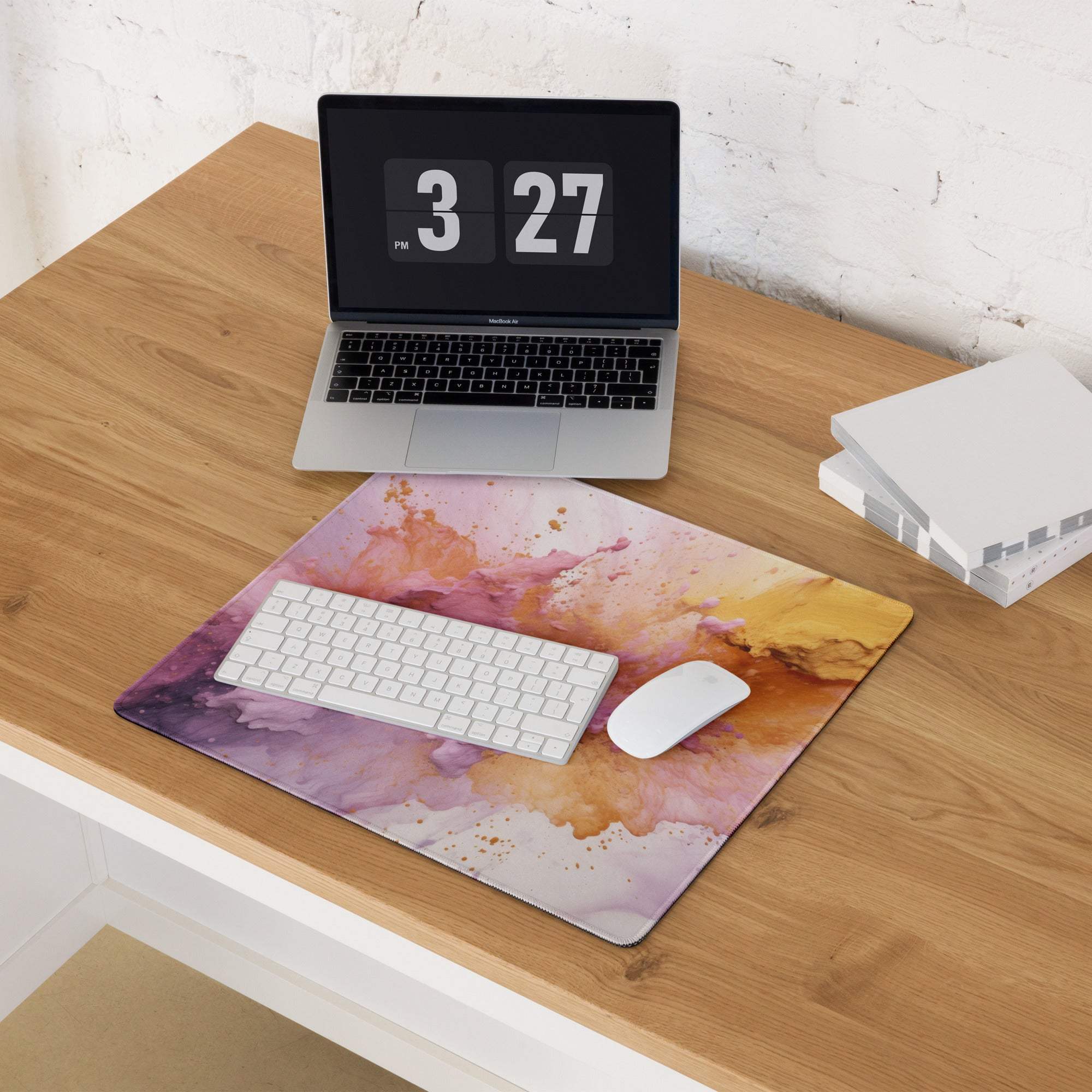 Premium abstract pink purple orange large non-slip gaming mouse pad