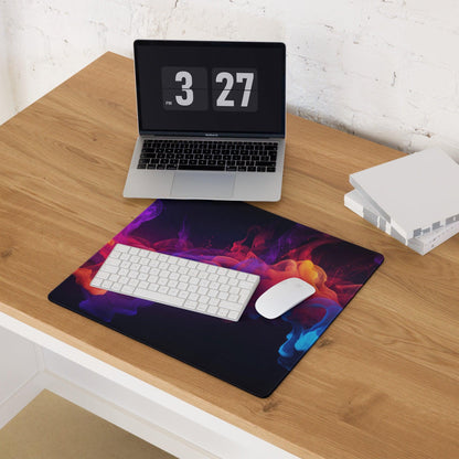 Vibrant cosmic nebula rainbow swirl gaming mouse pad