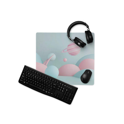 Pastel pink blue cosmic gaming mousepad soft matte finish large non-slip stitched