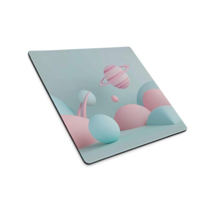 Pastel pink blue planet mousepad large non-slip stitched gaming pad