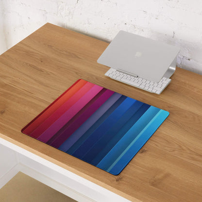 Vibrant rainbow gradient gaming mouse pad with large surface and non-slip base