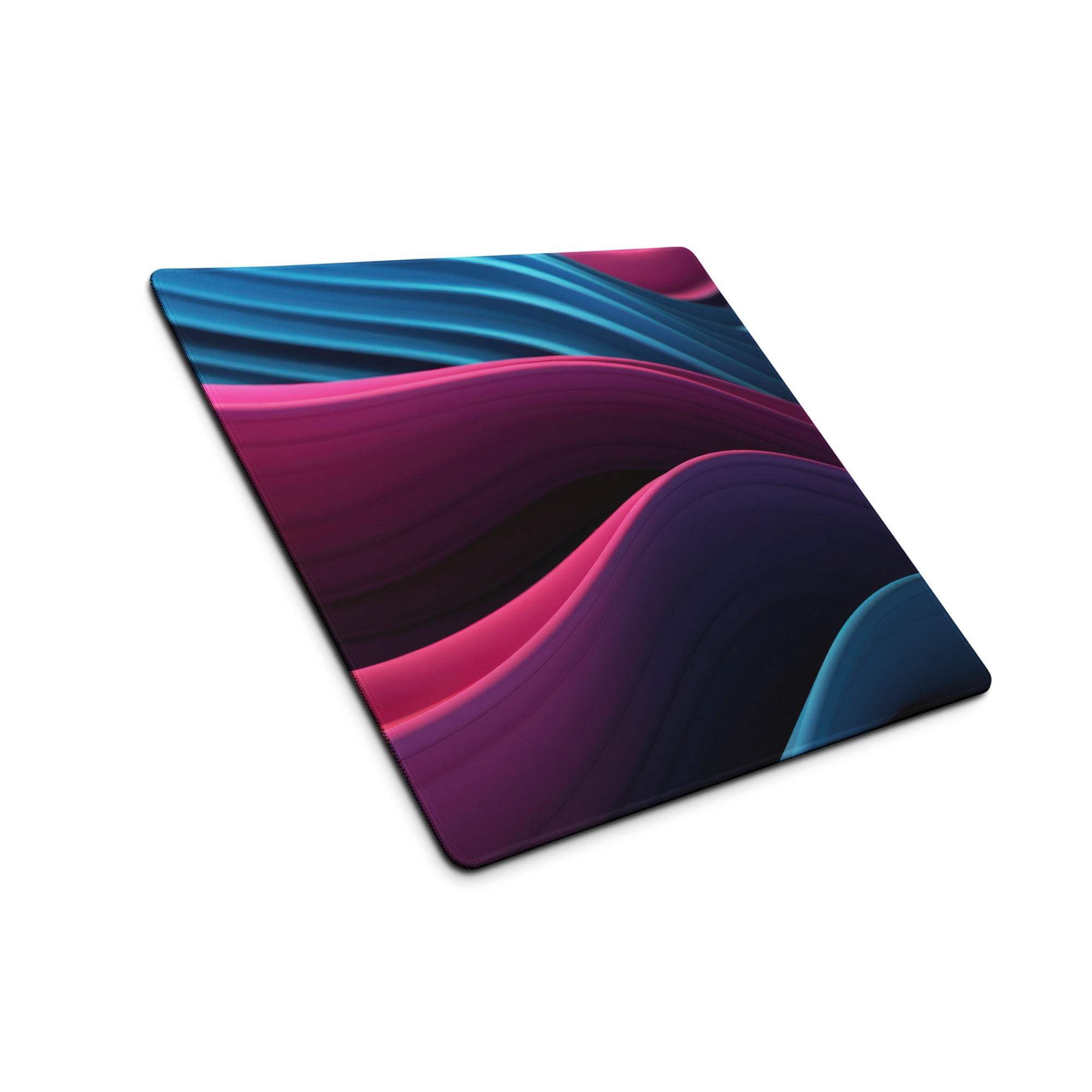 Vibrant abstract wave gaming mouse pad large size with non-slip base