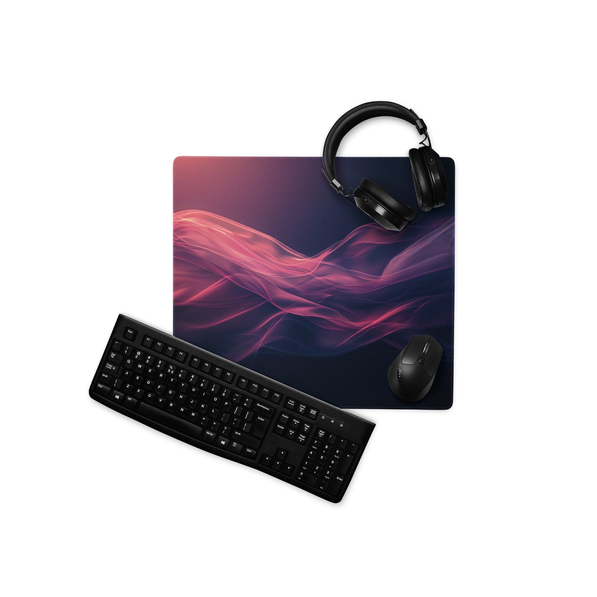 Premium large non-slip Nebula pink purple wave gaming mousepad