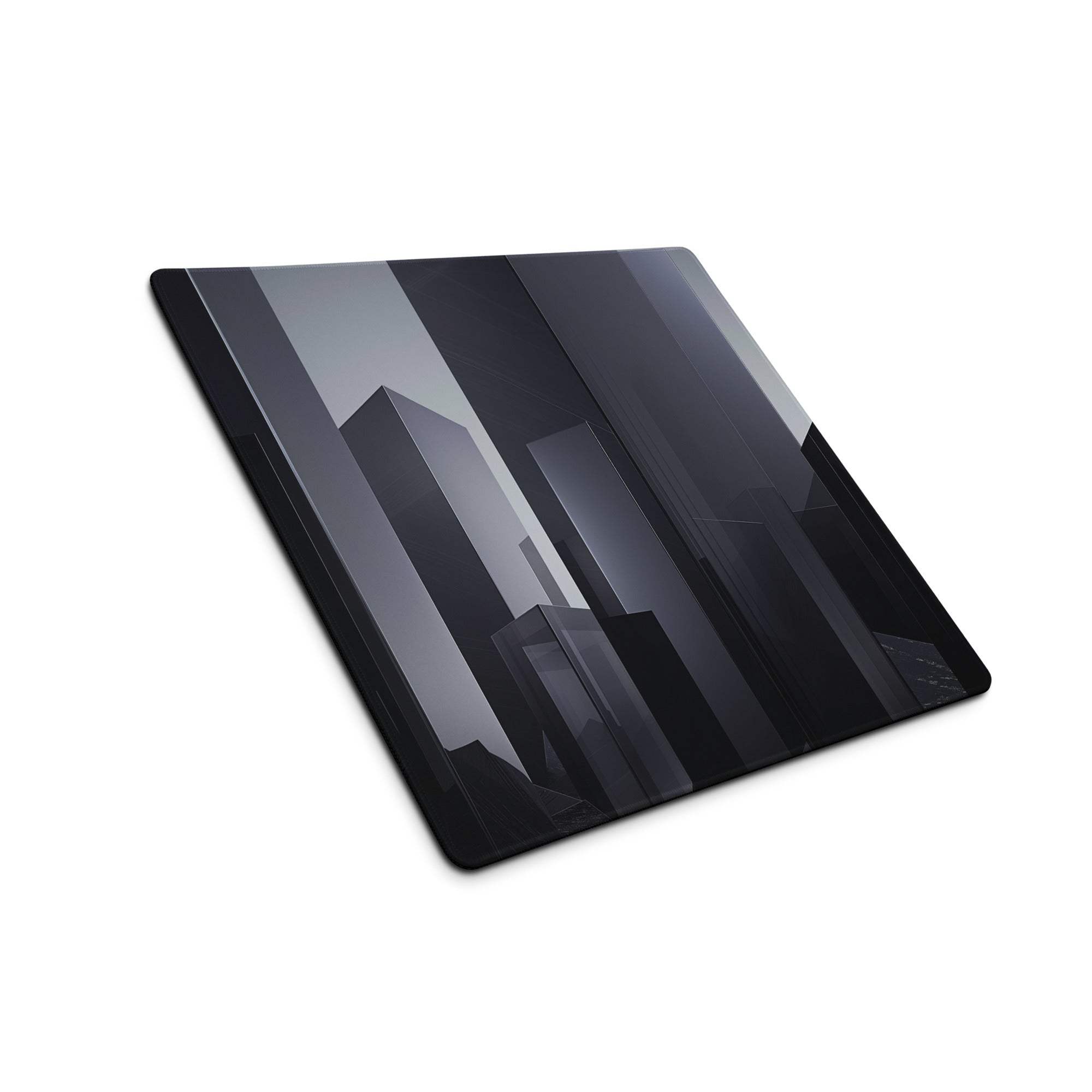 Urban city skyline dark gray gaming mouse pad large stitched edge