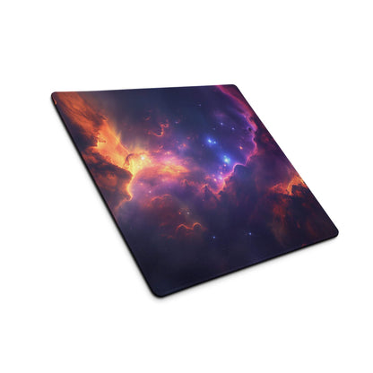 Vibrant cosmic nebula gaming mouse pad ultra large with non-slip base