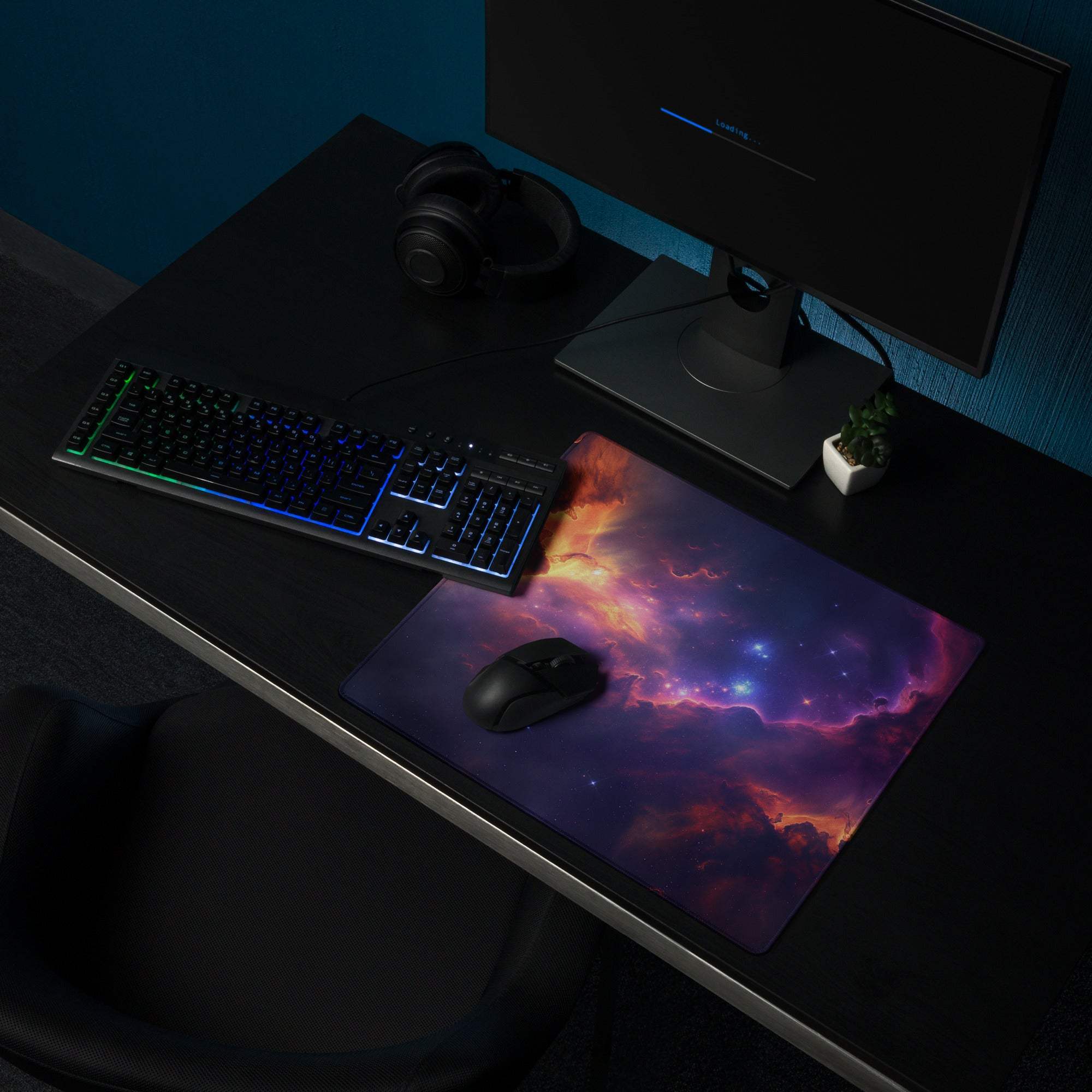 Cosmic Nebula ultra large gaming mouse pad with nebula design