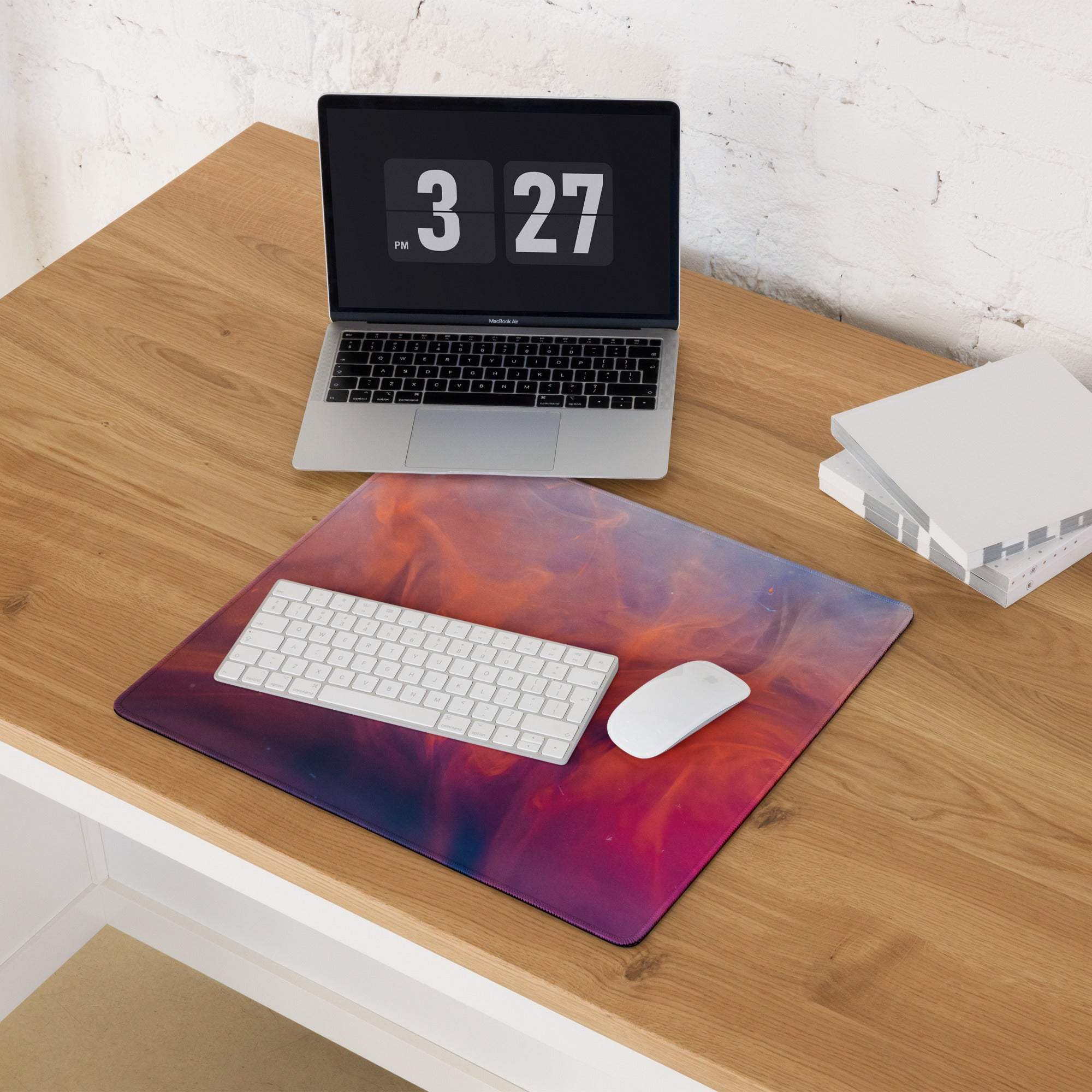 Vibrant large gaming mouse pad with nebula design, non-slip base, stitched edges for Dota CSGO